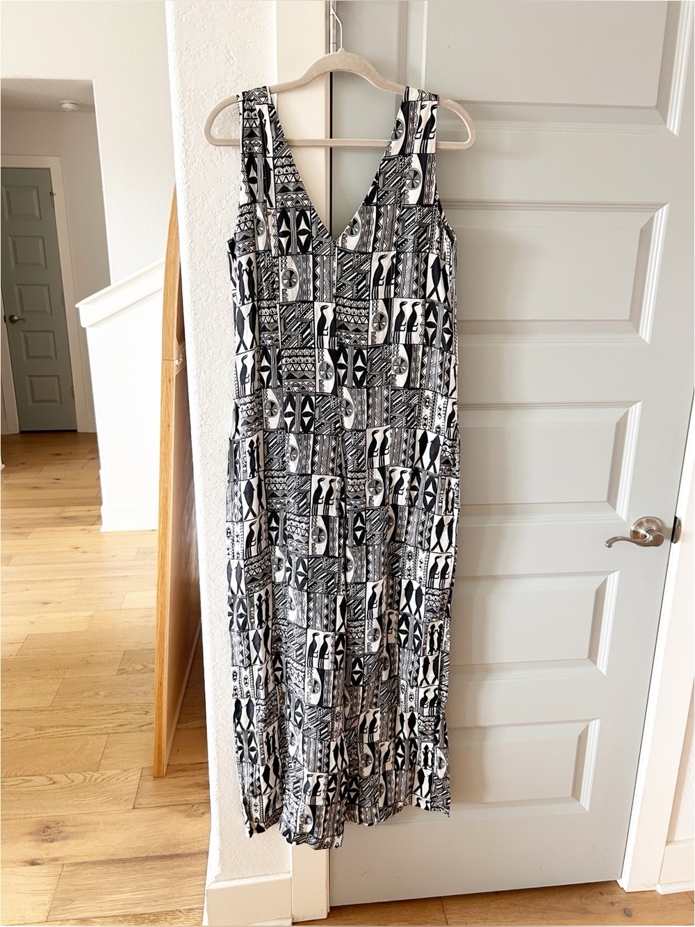 Anthropologie The Odells Linen Hemp Printed Fish Bird Jumpsuit - Picture 6 of 6